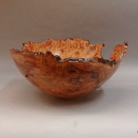 JW-168 Bowl, Shallow Aspen Burl Bowl 13.5 x 13 at Hunter Wolff Gallery